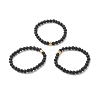 Natural Lava Rock Round Beads Essential Oil Anxiety Aromatherapy Stretch Bracelets BJEW-JB07042-1