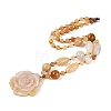 Natural Topaz Jade Flower Pendant Necklaces NJEW-N064-08D-2