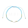 Natural Gemstone & Glass Seed Beads Braided Bead Bracelets BJEW-JB13887-4