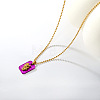 304 Stainless Steel Rectangle with Fruit Pendant Ball Chain Necklaces WGDAD40-01-1