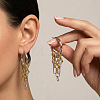 304 Stainless Steel Chain Tassel Hoop Earrings for Women HJ6544-2-3