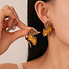 Alloy Rhinestone and Glass Stud Earrings WGB9A43-01-2
