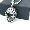 Hip Hop Style 304 Stainless Steel Skull Pendant Necklaces for Men CH7437-1