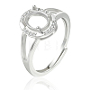 1Pc 925 Sterling Silver Prong Ring Settings STER-BBC0008-59-7