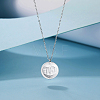 Flat Round LOVE Pendant Necklaces YW5287-2-1