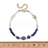 Dyed Natural Malaysia Jade & Dyed & Heated Blue Aventurine & Amazonite Nuggets & Rondelle Beaded Bracelets for Women BJEW-JB14090-01-4