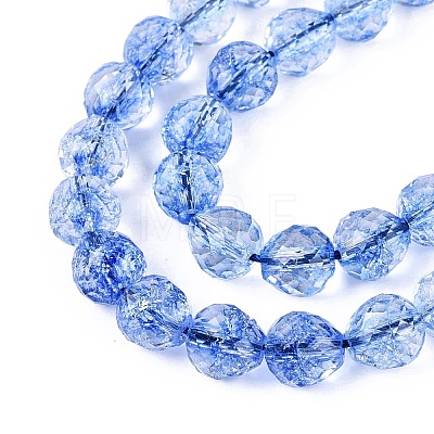 Crackle Transparent Glass Beads Strands GLAA-N068-04A-02-1