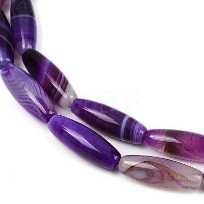 Natural Striped Agate/Banded Agate Beads Strands G-S280-10B-1