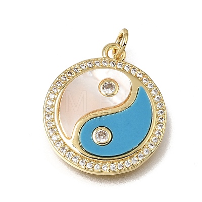 Brass Resin Pendants KK-C262-55G-1