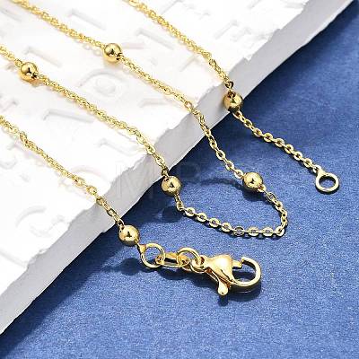 Brass Cable Chain Necklaces NJEW-I247-02G-1