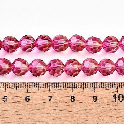 Baking Paint Transparent Glass Beads Strands DGLA-A035-T8mm-A03-1