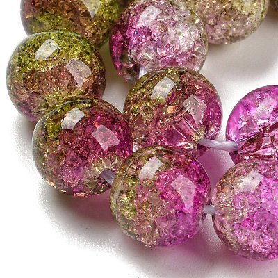 Spray Painted Crackle Glass Beads Strands DGLA-C002-10mm-04-1