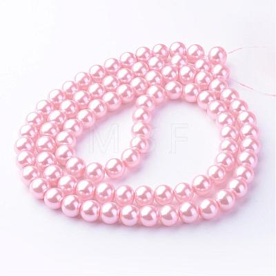 Baking Painted Pearlized Glass Pearl Round Bead Strands HY-Q003-10mm-53-1