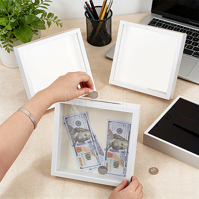 4Pcs Plywood Money Box Photo Frames ODIS-WA0001-16D-1