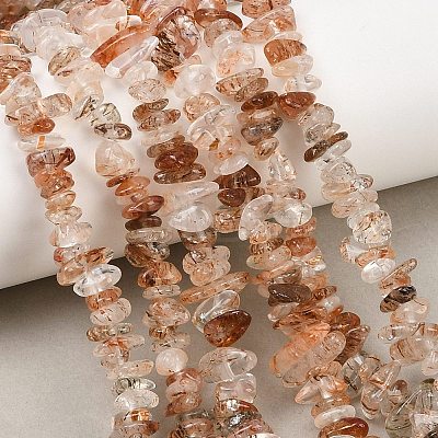 Natural Black Gold Rutilated Quartz Beads Strands G-G905-20A-1