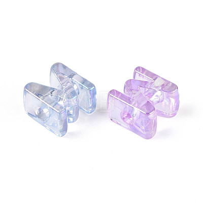 UV Plating Transparent Acrylic European Beads OACR-M027-02M-1