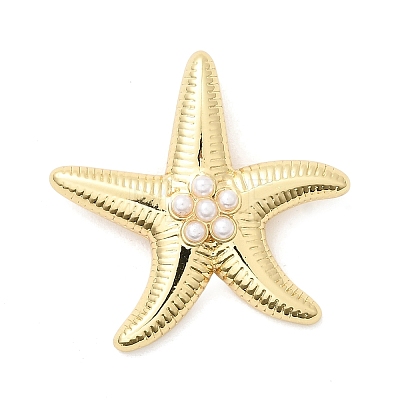 Brass ABS Plastic Pearl Pendants KK-H529-41G-1