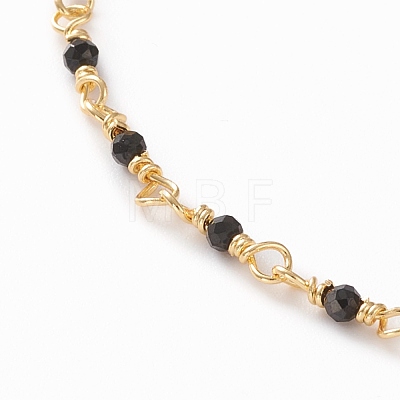 Faceted Round Natural Spinel Beaded Necklaces NJEW-JN03215-01-1