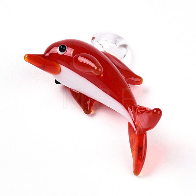 Handmade Silver Foil Lampwork Pendants LAMP-T023-15-1