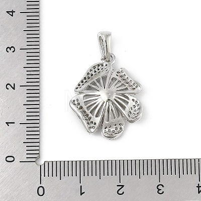 Brass Micro Pave Clear Cubic Zirconia European Dangle Charms Bails KK-K297-56P-1