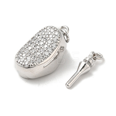 Rhodium Plated 925 Sterling Sliver Micro Pave Clear Cubic Zirconia Box Clasps STER-M114-11P-1