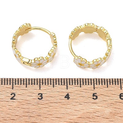 Brass Enamel Hoop Earrings for Women EJEW-A167-27A-01-1