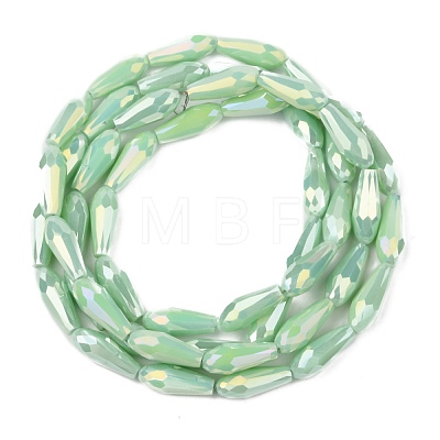 Electroplated Opaque Glass Beads Strands EGLA-L015-FR-B20-01-1