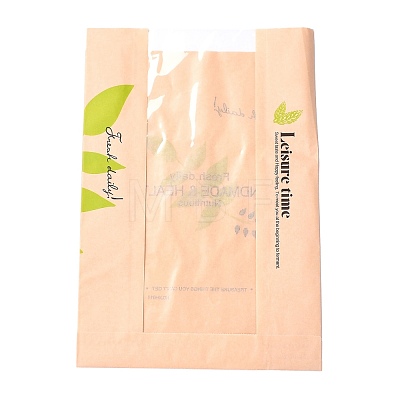 Rectangle with Leaf Pattern Paper Baking Bags CARB-K0001-01D-1