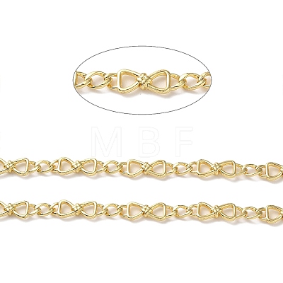 Rack Plating Brass Bowknot Link Chains CHC-C005-05G-1