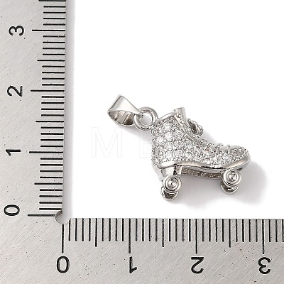 Rack Plating Brass & Cubic Zirconia Pendants KK-L216-064P-1