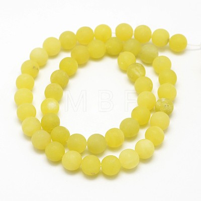 Natural Lemon Jade Round Beads Strands X-G-D677-8mm-1