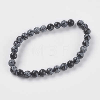 Natural Snowflake Obsidian Beads Strands X-G-G515-6mm-01-1