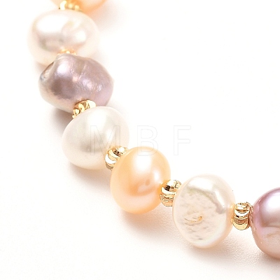 Natural Pearl Beads Adjustable Slider Bracelet for Girl Women Gift X-BJEW-JB06820-02-1