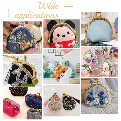 10Pcs 5 Colors Alloy Kiss Lock Arch Shaped Bag Handle Frame with Split Key Rings FIND-ME0004-34-1