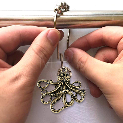 12Pcs Iron Shower Curtain Rings for Bathroom AJEW-FH0003-37AB-1
