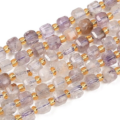Natural Purple Phantom Quartz/Purple Lodolite Quartz Beads Strands G-Z147-A04-01-1