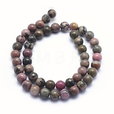 Natural Rhodonite Beads Strands X-G-G717-12mm-1
