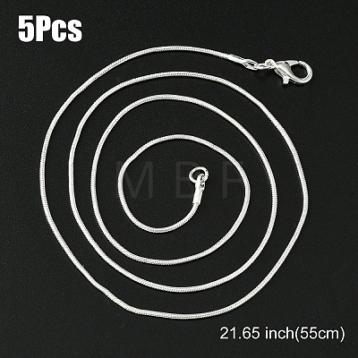 Brass Round Snake Chain Necklace with Lobster Claw Clasps MAK-YW0001-14D-1