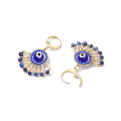 Handmade Evil Eye Lampwork Leberback Earrings EJEW-MZ00352-03-1