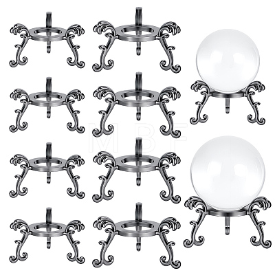 8Pcs 2 Styles Alloy Crystal Ball Display Bases AJEW-AR0005-66-1