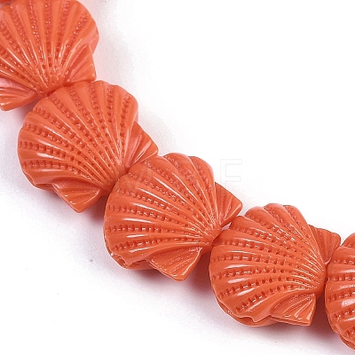 Synthetic Coral Dyed Carved Beads Strands CORA-K009-05B-02-1