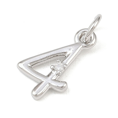 Brass Micro Pave Clear Cubic Zirconia Charms KK-P339-27P-04-1