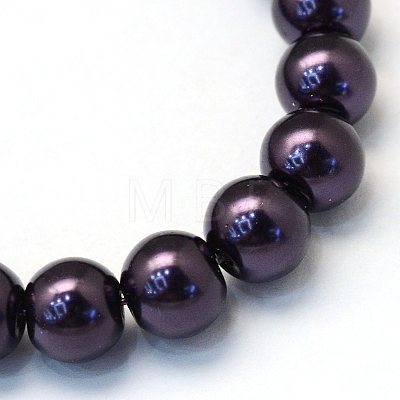 Baking Painted Pearlized Glass Pearl Round Bead Strands HY-Q003-4mm-20-1