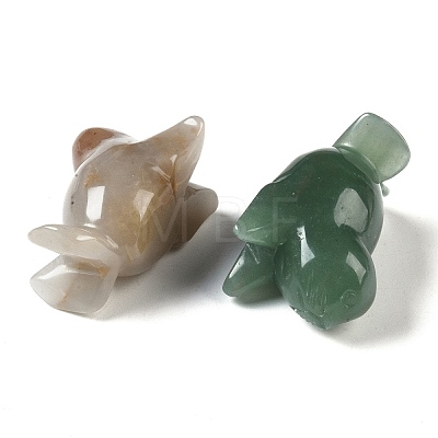 Natural Mixed Gemstone Carved Sea Lion Figurines DJEW-M015-08-1