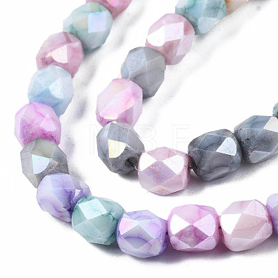 Opaque Baking Painted Glass Beads Strands X-EGLA-N006-008-A07-1