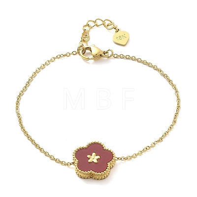 304 Stainless Steel Cable Chain Charm Bracelets for Women BJEW-U024-04G-04-1