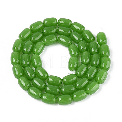 Imitation Jade Glass Beads Strands GLAA-N058-6x9mm-C01-1
