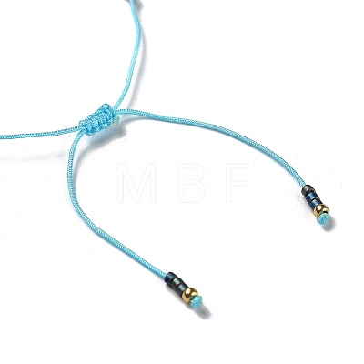 Glass Imitation Pearl & Seed Braided Bead Bracelets WO2637-21-1