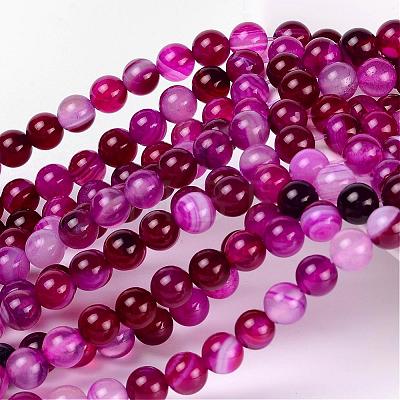 Natural Striped Agate/Banded Agate Beads AGAT-6D-3-1
