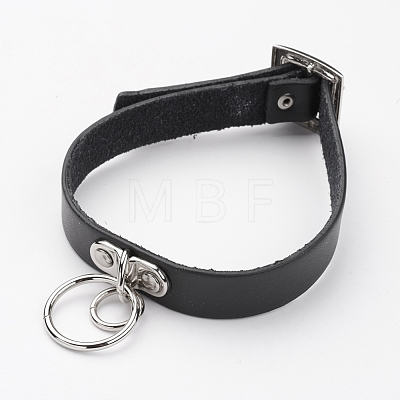 Punk Rock Style Cowhide Leather Choker Necklaces X-NJEW-D287-06-1